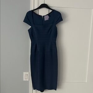 Herve Leger Dark Blue Mini Dress